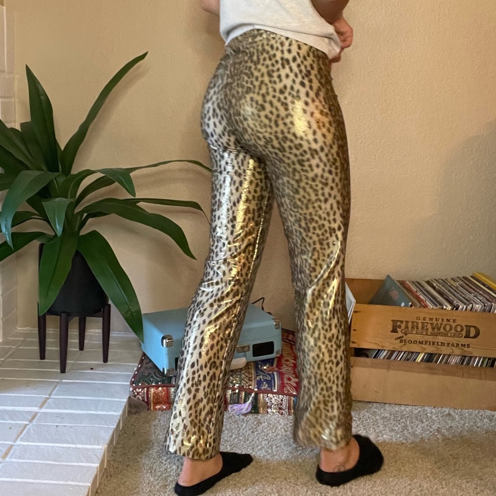 VTG Betsey Johnson Evenings sparkly cheetah pants! Rare!